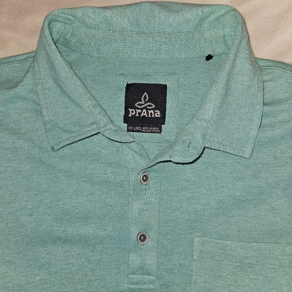 Prana Men's Teal Polo Shirt